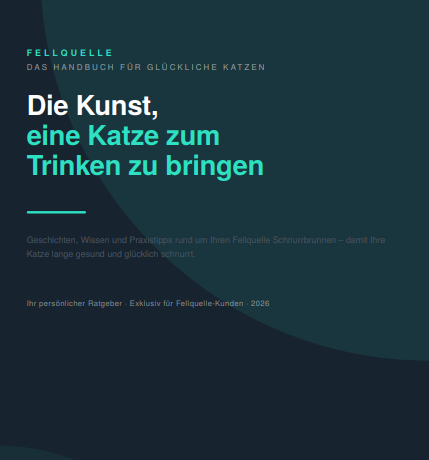 Grafik eines E-Book-Covers mit Titeltext zu Fellquelle Katzenratgeber